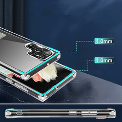 Galaxy S22 Ultra Case With Stand Transparent Silicone Zore L-Stand Cover - 9