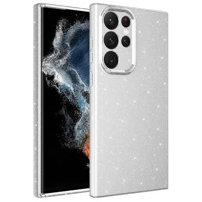 Galaxy S22 Ultra Kılıf Kamera Korumalı Simli Lüks Zore Koton Kapak - Thumbnail