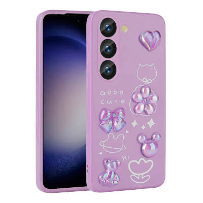 Galaxy S23 Case Relief Figured Shiny Zore Toys Silicone Cover - 4