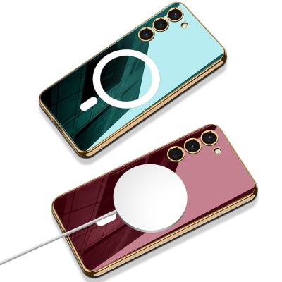 Galaxy S23 Case Wireless Charging Featured Edge Electroplating Plated Mirrored Zore Kent Cover - 3