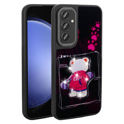 Galaxy S23 FE Case Shining Embossed Zore Amas Silicone Cover with Iconic Figure - 6