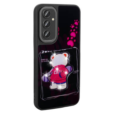 Galaxy S23 FE Case Shining Embossed Zore Amas Silicone Cover with Iconic Figure - 7