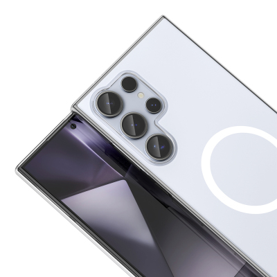 Galaxy S23 Ultra Camera Protected M-Safe Charging Transparent Zore London Hard PC Case - 4