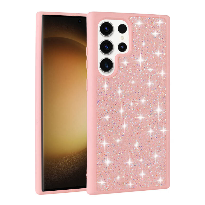 Galaxy S23 Ultra Case Shiny Stone Design Zore Diamond Cover - 7