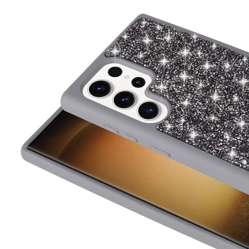 Galaxy S23 Ultra Case Shiny Stone Design Zore Diamond Cover - 9