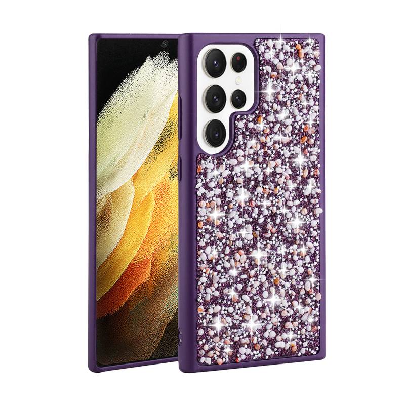 Galaxy S23 Ultra Case Shiny Stone Design Zore Linea Cover - 3