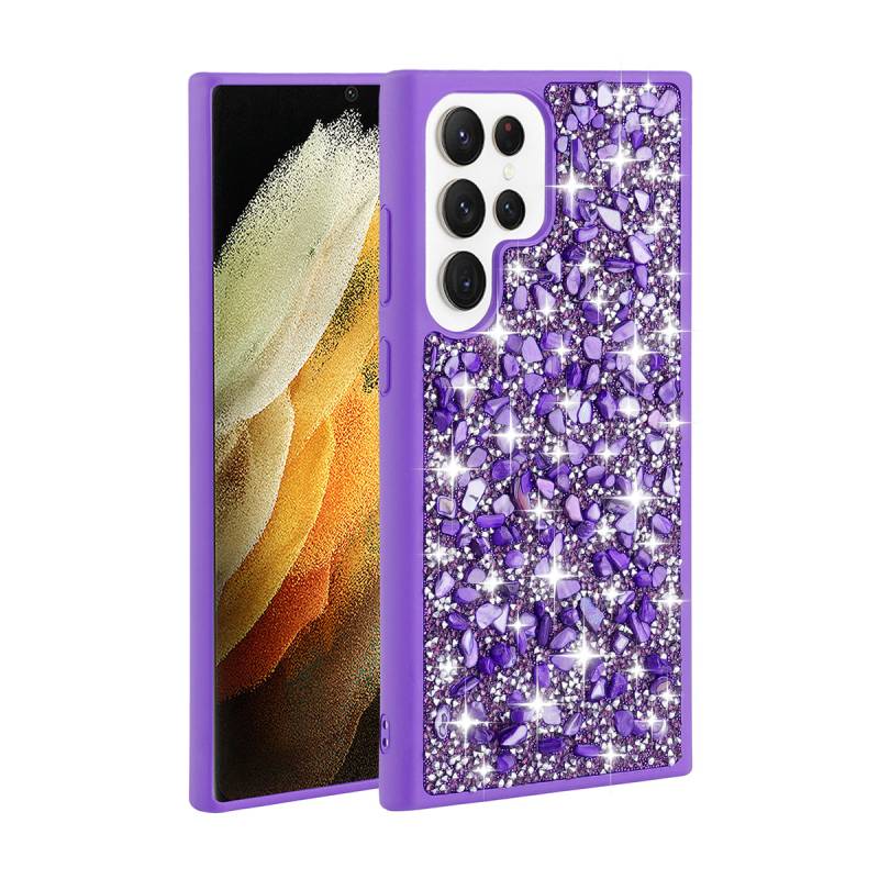 Galaxy S23 Ultra Case Shiny Stone Design Zore Linea Cover - 5