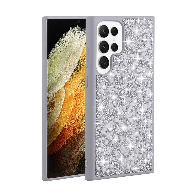 Galaxy S23 Ultra Case Shiny Stone Design Zore Linea Cover - 6