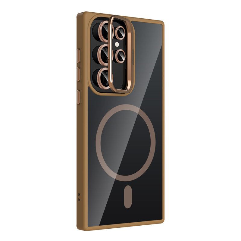 Galaxy S23 Ultra Case Stand Camera Lens Gift M-Safe Charging Feature Zore Etro Cover - 8