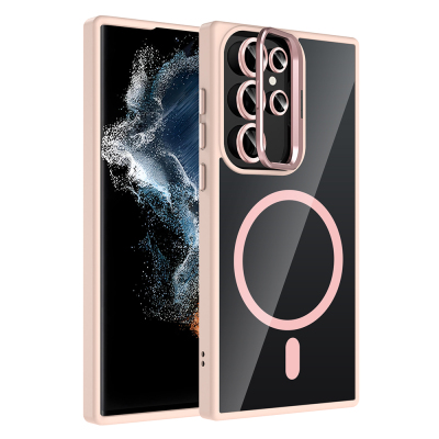 Galaxy S23 Ultra Case Stand Camera Lens Gift M-Safe Charging Feature Zore Etro Cover - 6
