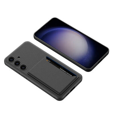Galaxy S24 Artificial Leather Back Surface Zore Card Holder Kıpta Silicone Cover - 7