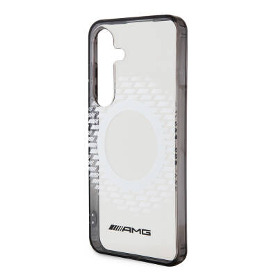 Galaxy S24 Case AMG Original Licensed Magsafe Charging Featured Rhombus Patterned Transparent Cover - 5
