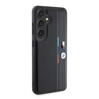 Galaxy S24 Case BMW Original Licensed M Logo Three Color Striped Perforated Detail Line Cover - 3