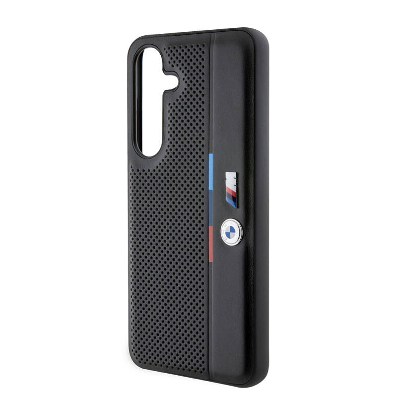 Galaxy S24 Case BMW Original Licensed M Logo Three Color Striped Perforated Detail Line Cover - 5