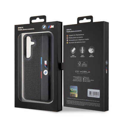 Galaxy S24 Case BMW Original Licensed M Logo Three Color Striped Perforated Detail Line Cover - 7