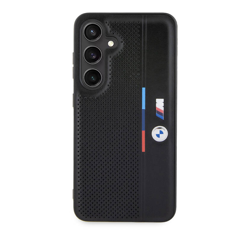 Galaxy S24 Case BMW Original Licensed M Logo Three Color Striped Perforated Detail Line Cover - 8