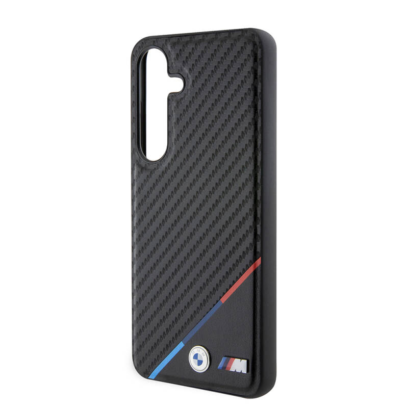 Galaxy S24 Case BMW Original Licensed Three Stripes PU Carbon Cover with M Logo with Magsafe Charging Feature - 5