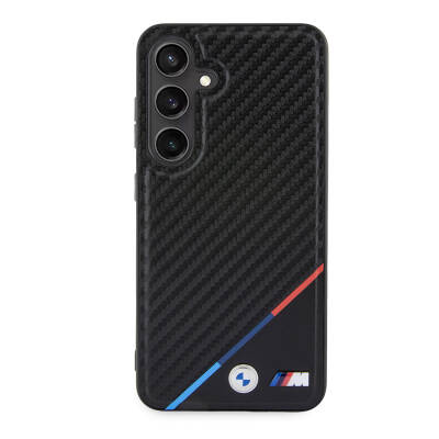 Galaxy S24 Case BMW Original Licensed Three Stripes PU Carbon Cover with M Logo with Magsafe Charging Feature - 8