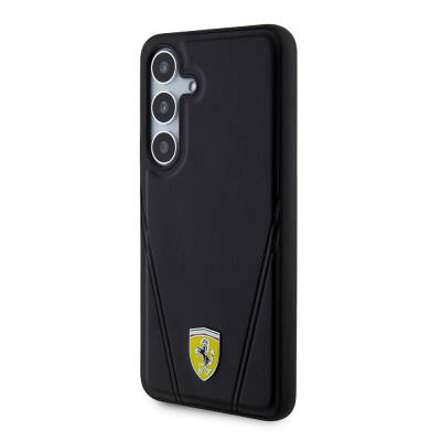 Galaxy S24 Case Ferrari Original Licensed Hot Print V Striped Leather Cover with Magsafe Charging Feature - 2