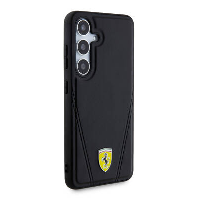 Galaxy S24 Case Ferrari Original Licensed Hot Print V Striped Leather Cover with Magsafe Charging Feature - 3