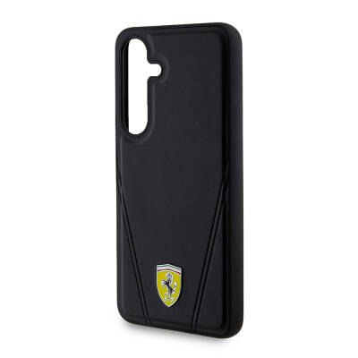 Galaxy S24 Case Ferrari Original Licensed Hot Print V Striped Leather Cover with Magsafe Charging Feature - 5
