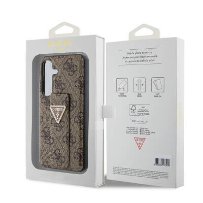 Galaxy S24 Case Guess Original Licensed 4G Patterned Triangle Logo Leather Cover with Stand - 7