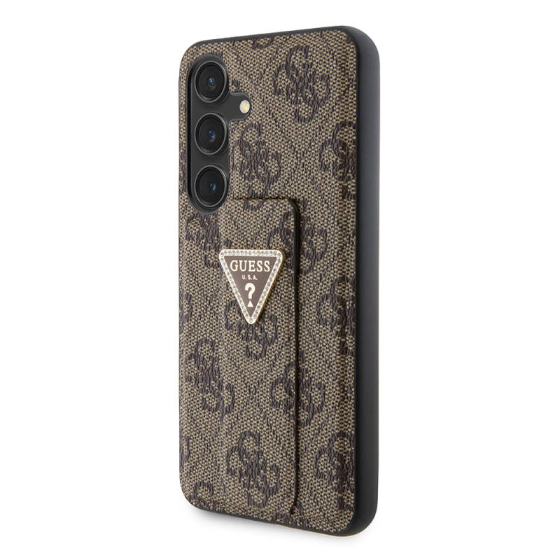 Galaxy S24 Case Guess Original Licensed 4G Patterned Triangle Logo Leather Cover with Stand - 2