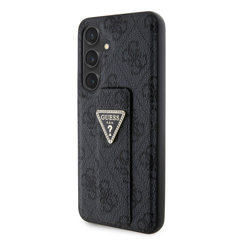 Galaxy S24 Case Guess Original Licensed 4G Patterned Triangle Logo Leather Cover with Stand - 9