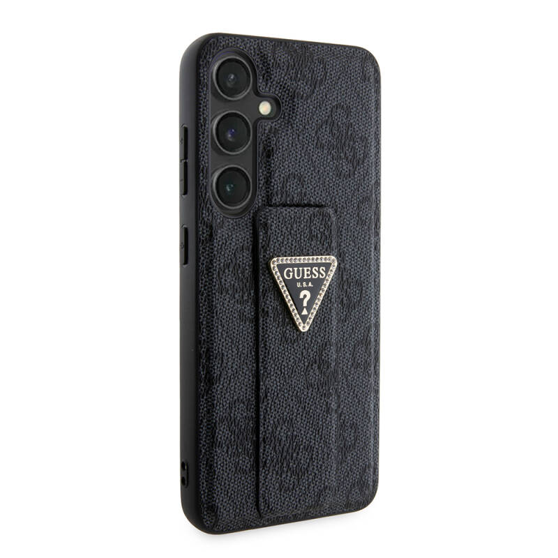 Galaxy S24 Case Guess Original Licensed 4G Patterned Triangle Logo Leather Cover with Stand - 10
