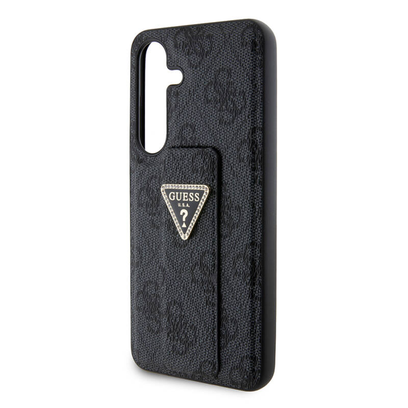 Galaxy S24 Case Guess Original Licensed 4G Patterned Triangle Logo Leather Cover with Stand - 12