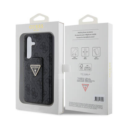 Galaxy S24 Case Guess Original Licensed 4G Patterned Triangle Logo Leather Cover with Stand - 14