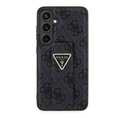 Galaxy S24 Case Guess Original Licensed 4G Patterned Triangle Logo Leather Cover with Stand - 15