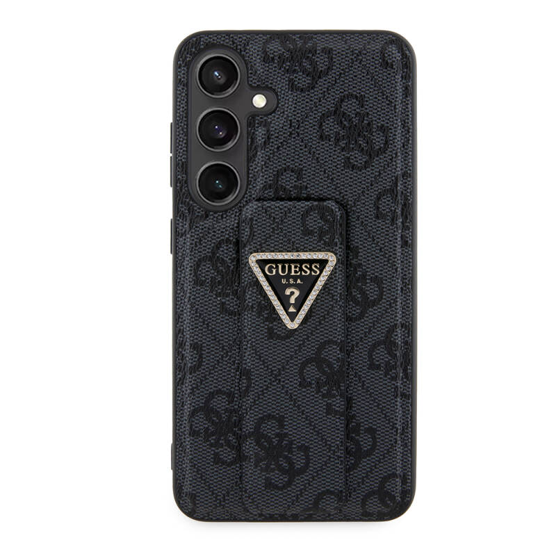 Galaxy S24 Case Guess Original Licensed 4G Patterned Triangle Logo Leather Cover with Stand - 15