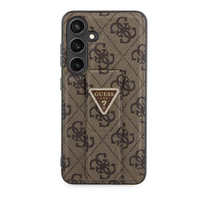 Galaxy S24 Case Guess Original Licensed 4G Patterned Triangle Logo Leather Cover with Stand - 16