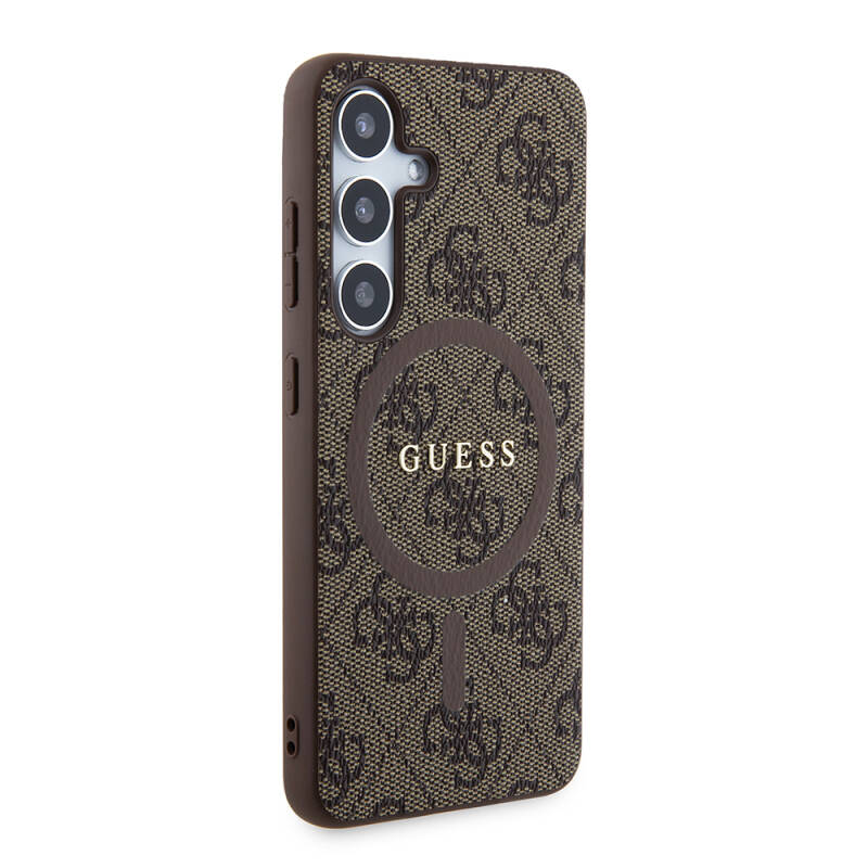 Galaxy S24 Case Guess Original Licensed Magsafe Charging Featured 4G Patterned Text Logo Cover - 4