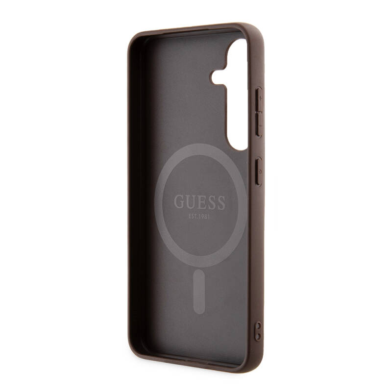 Galaxy S24 Case Guess Original Licensed Magsafe Charging Featured 4G Patterned Text Logo Cover - 7