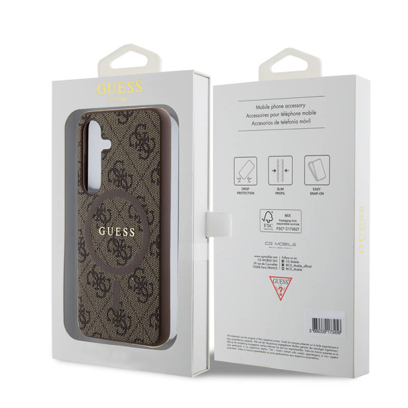 Galaxy S24 Case Guess Original Licensed Magsafe Charging Featured 4G Patterned Text Logo Cover - 16