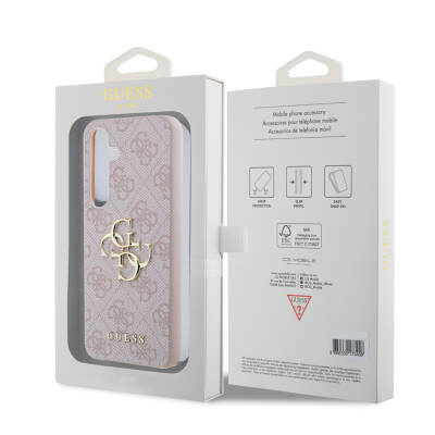 Galaxy S24 Case Guess Original Licensed PU Leather Text and 4G Metal Logo Patterned Cover - 8