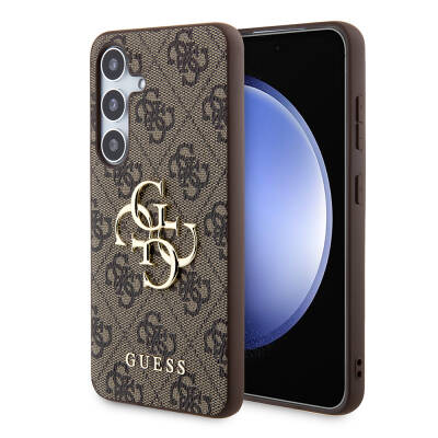 Galaxy S24 Case Guess Original Licensed PU Leather Text and 4G Metal Logo Patterned Cover - 17