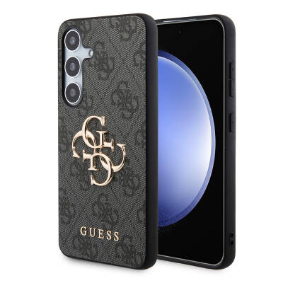 Galaxy S24 Case Guess Original Licensed PU Leather Text and 4G Metal Logo Patterned Cover - 25
