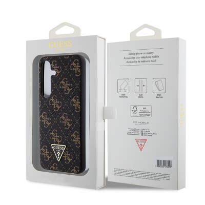 Galaxy S24 Case Guess Original Licensed PU Triangle Logo 4G Patterned Cover - 7