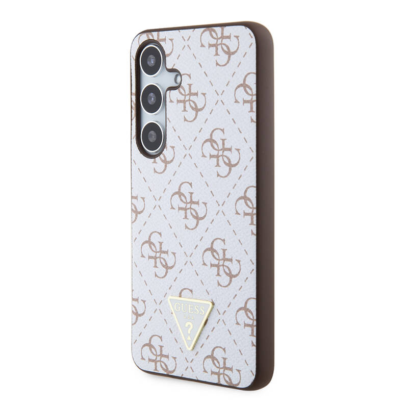 Galaxy S24 Case Guess Original Licensed PU Triangle Logo 4G Patterned Cover - 10