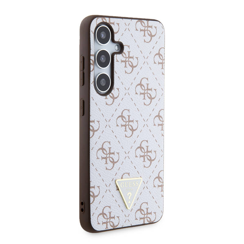 Galaxy S24 Case Guess Original Licensed PU Triangle Logo 4G Patterned Cover - 11