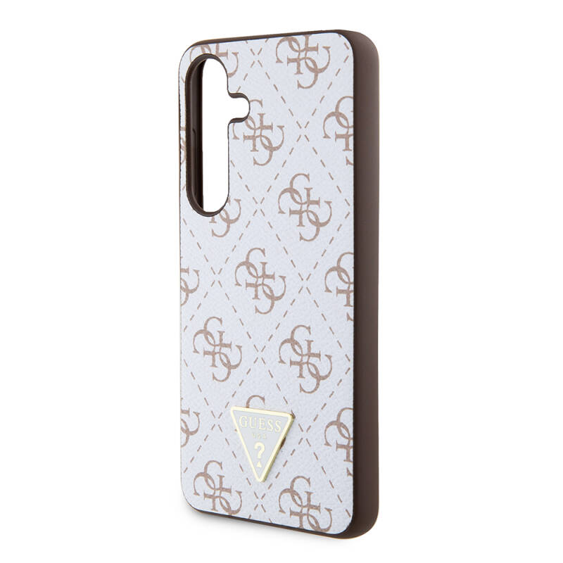 Galaxy S24 Case Guess Original Licensed PU Triangle Logo 4G Patterned Cover - 13