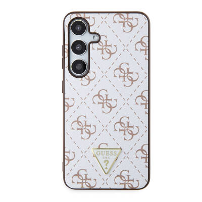 Galaxy S24 Case Guess Original Licensed PU Triangle Logo 4G Patterned Cover - 16