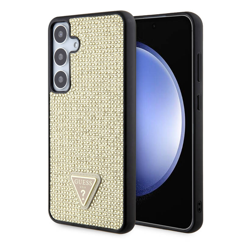 Galaxy S24 Case Guess Original Licensed Stone Back Cover with Triangle Logo - 24
