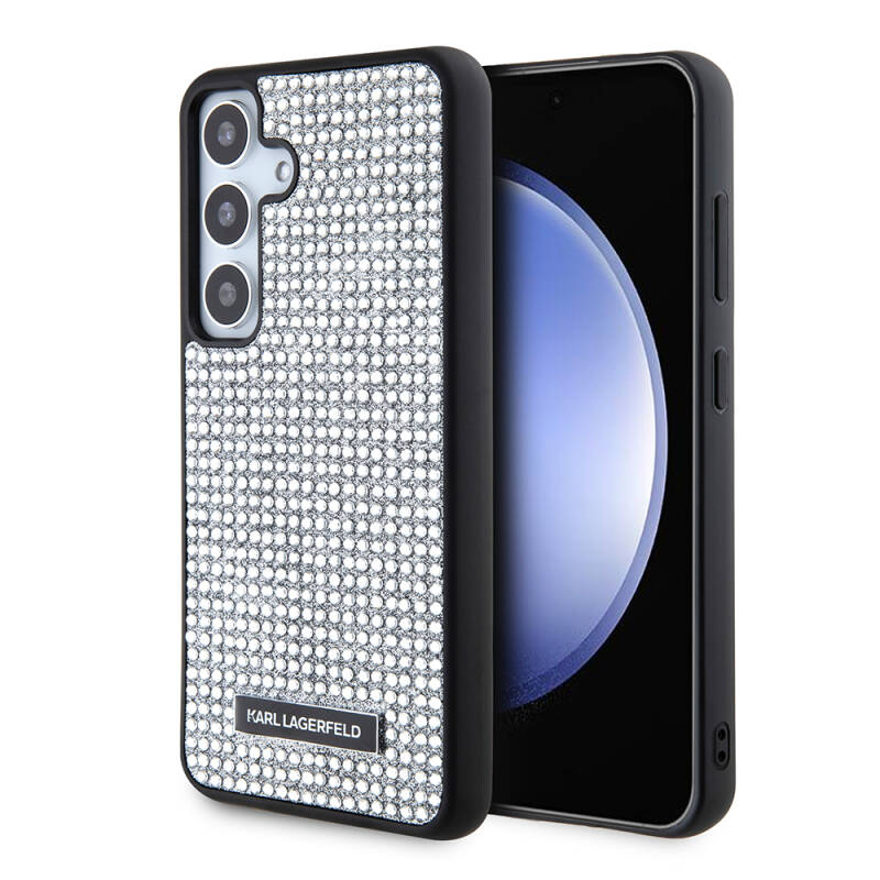 Galaxy S24 Case Karl Lagerfeld Stone Metal Logo Original Licensed Cover - 1