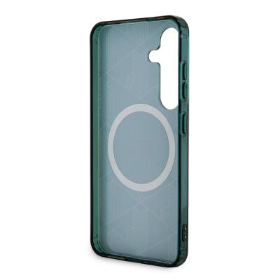 Galaxy S24 Case Lacoste Original Licensed Magsafe Charging Featured Double Layer Crocodile Logo Blend Monogram Cover - 22