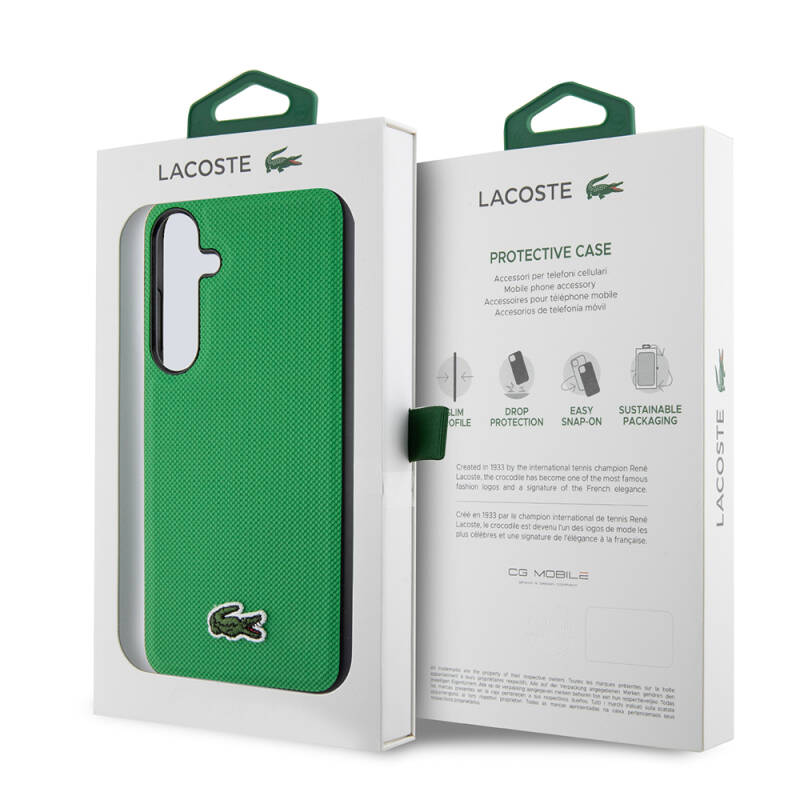 Galaxy S24 Case Lacoste Original Licensed PU Pique Pattern Back Cover with Iconic Crocodile Woven Logo - 16