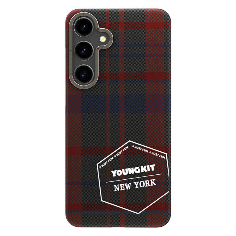 Galaxy S24 Case Plaid Patterned Youngkit Gezhi Series Cover - 5